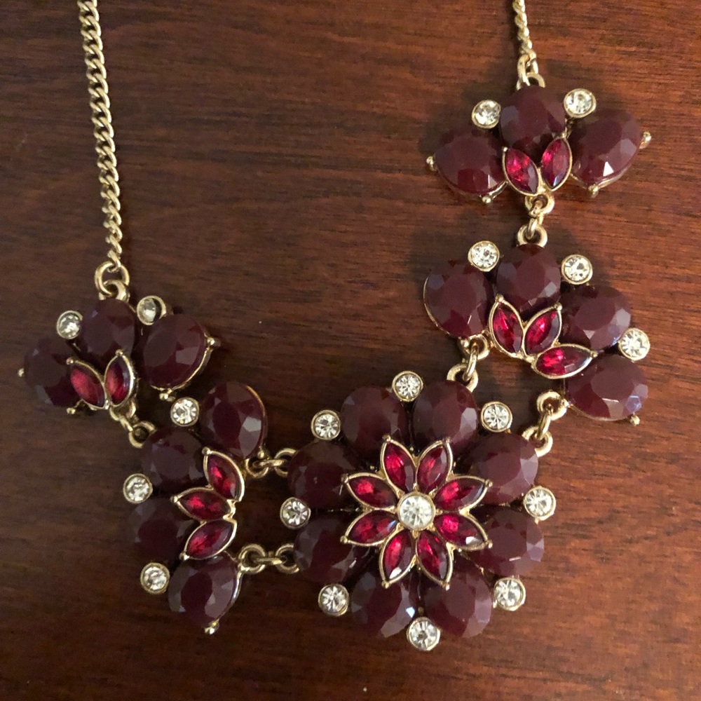 Red statement necklace